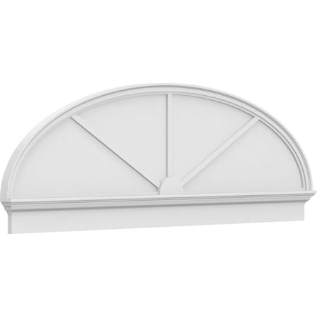 Ekena Millwork Elliptical 3 Spoke Architectural Grade PVC Combination Pediment, 78"W x 26-3/8"H x 2-3/4"P PEDPC078X265ELL03